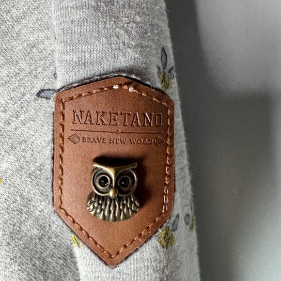 Naketano Gray Hoodie with Bee Pattern - Picture 3 of 9